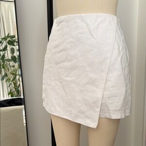 White Wrap Mini Skirt